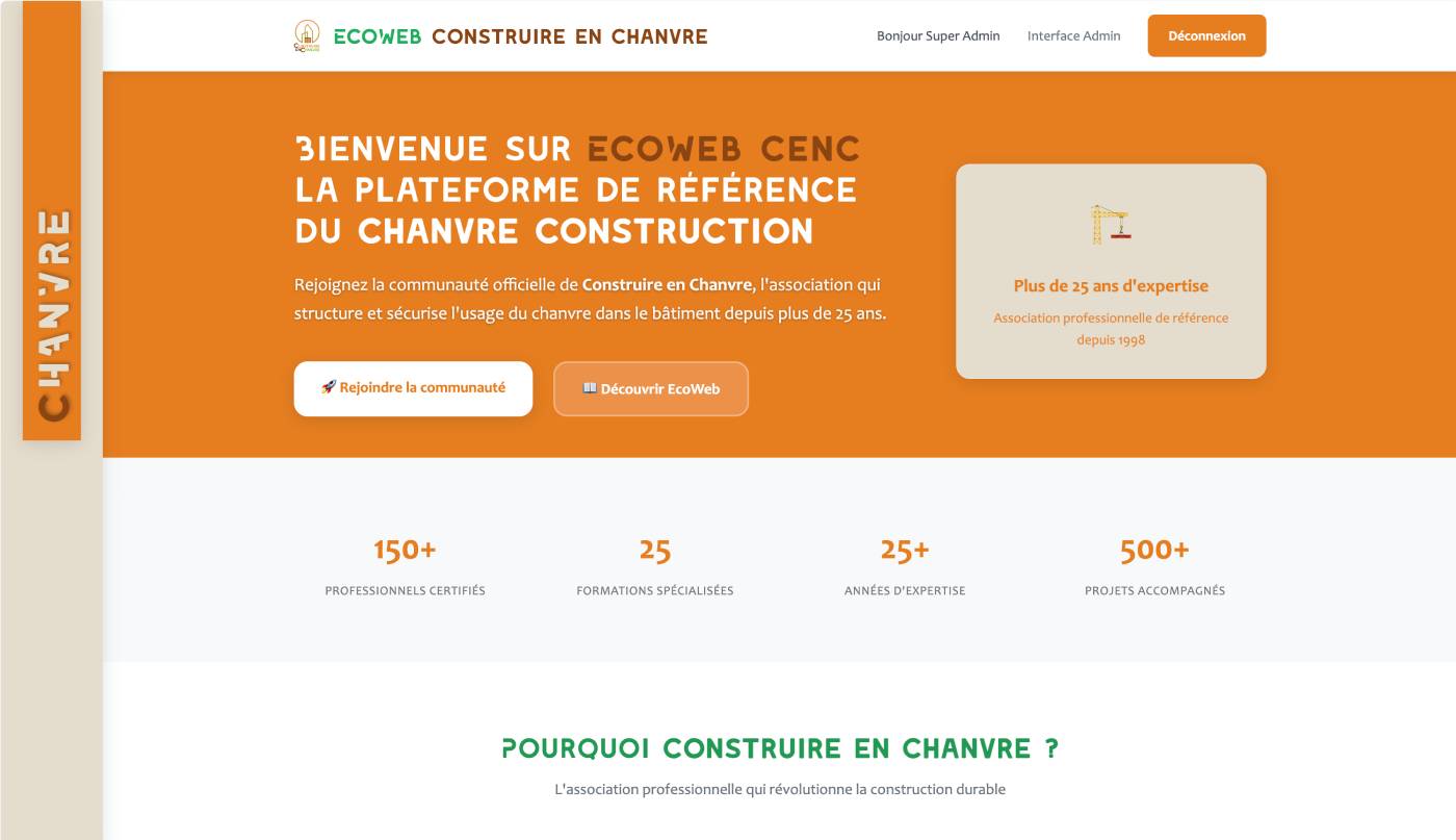 EcoWeb - Aperçu de la plateforme