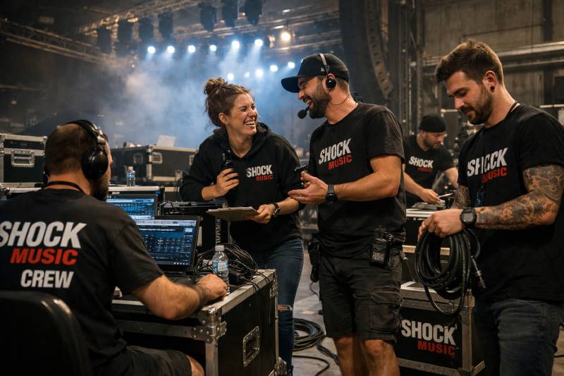 Equipe Shock Music en tournage